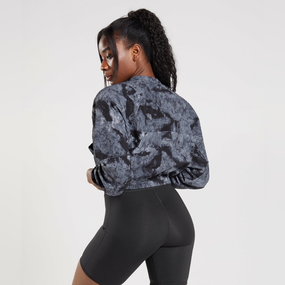 NWOT Gymshark Elevate Woven Lightweight Full Zip Jacket in Coin Grey Spray Dye - Picture 15 of 16